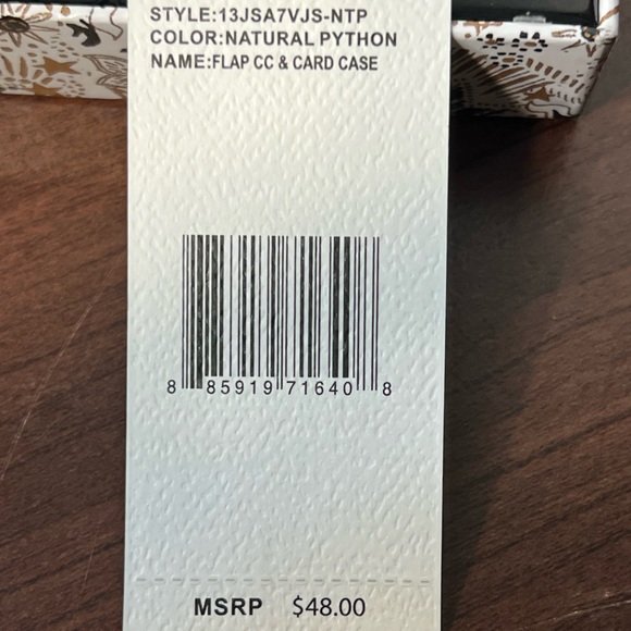 JESSICA SIMPSON Natural Python Flap Credit Card Key & Card Case 2 pc SET New NWT - Picture 7 of 8